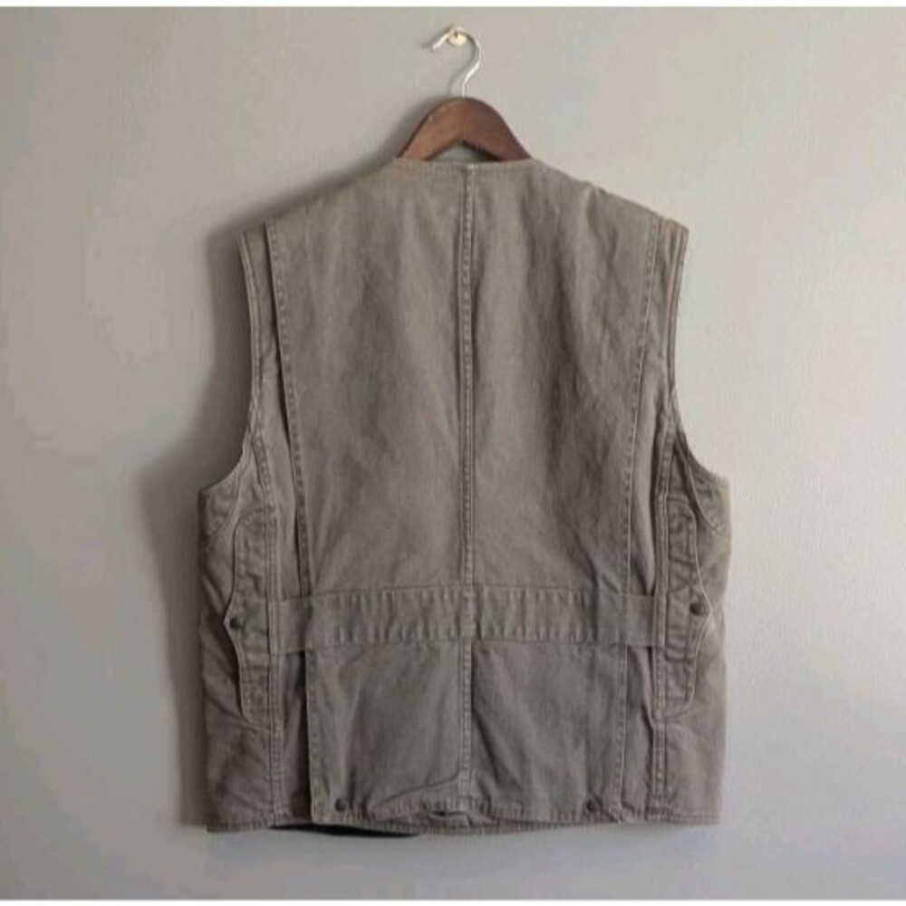 Polo Ralph Lauren Mens Large Hunting Utility Vest Canvas Wool Lined Field Jacket - Picture 7 of 7
